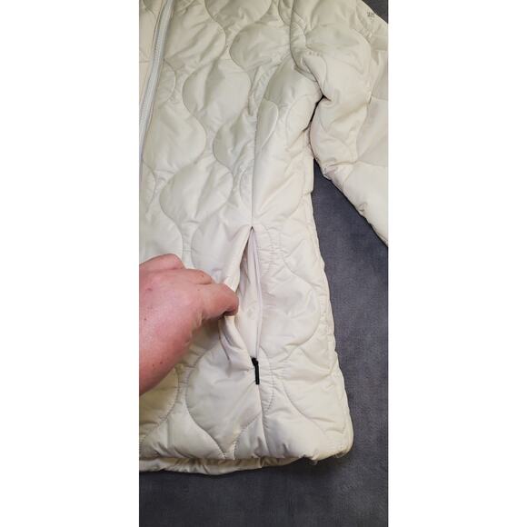 Columbia Omni-Heat Sz S Heavenly Long Puffer Jacket Womens Beige Jacket Winter 4 - Picture 3 of 11